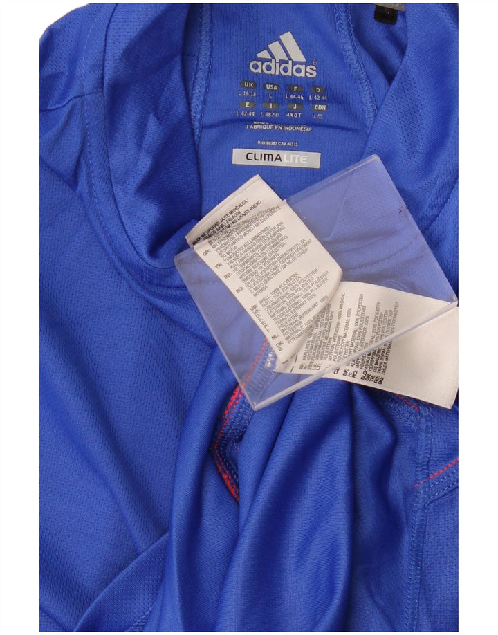 ADIDAS Damen Climalite Pullover Trainingsanzug Top UK 16/18 Large Blau