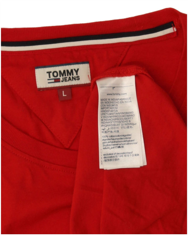 Tommy Hilfiger Herren T-Shirt Top Große rote Baumwolle
