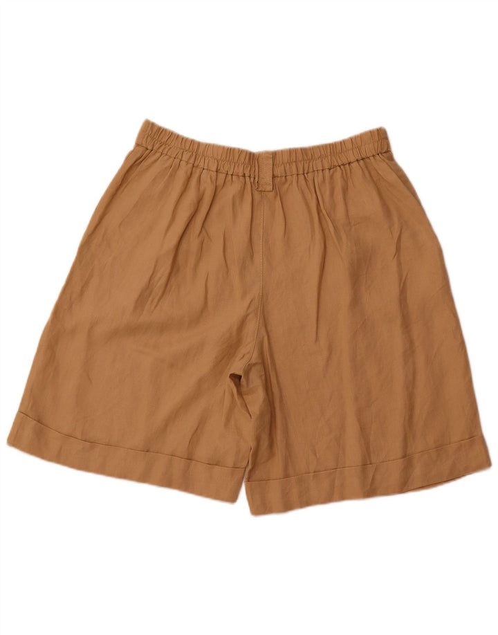 BENETTON Herren-Freizeitshorts mit hoher Taille, W32, mittelbraunes Leinen