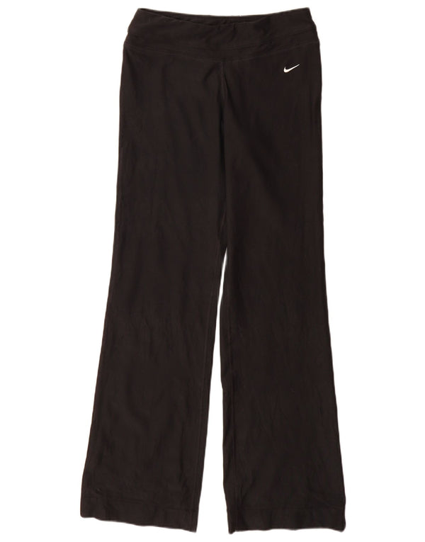 Nike Damen Dri Fit Flare Trainingshose UK 8 Small Schwarz Polyester
