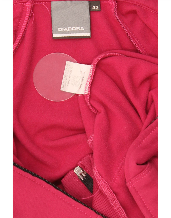 Diadora Damen-Kapuzenpullover mit Reißverschluss IT 42 Mittelrosa Polyester