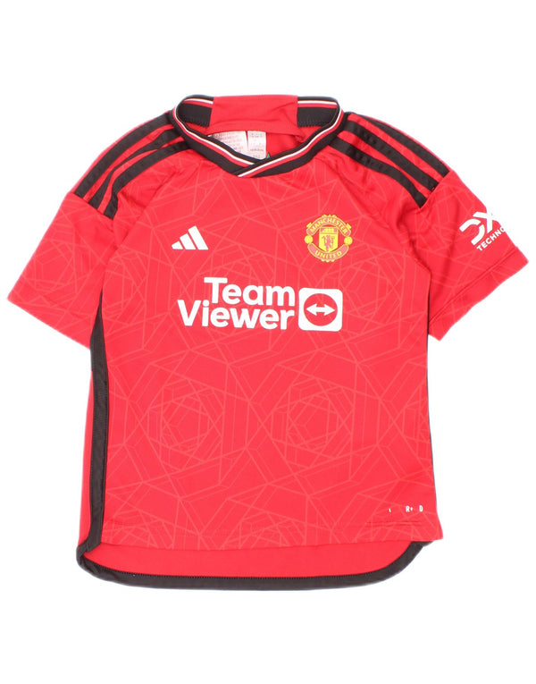 Adidas Jungen Manchester United Graphic T-Shirt Top 5–6 Jahre rot geometrisch