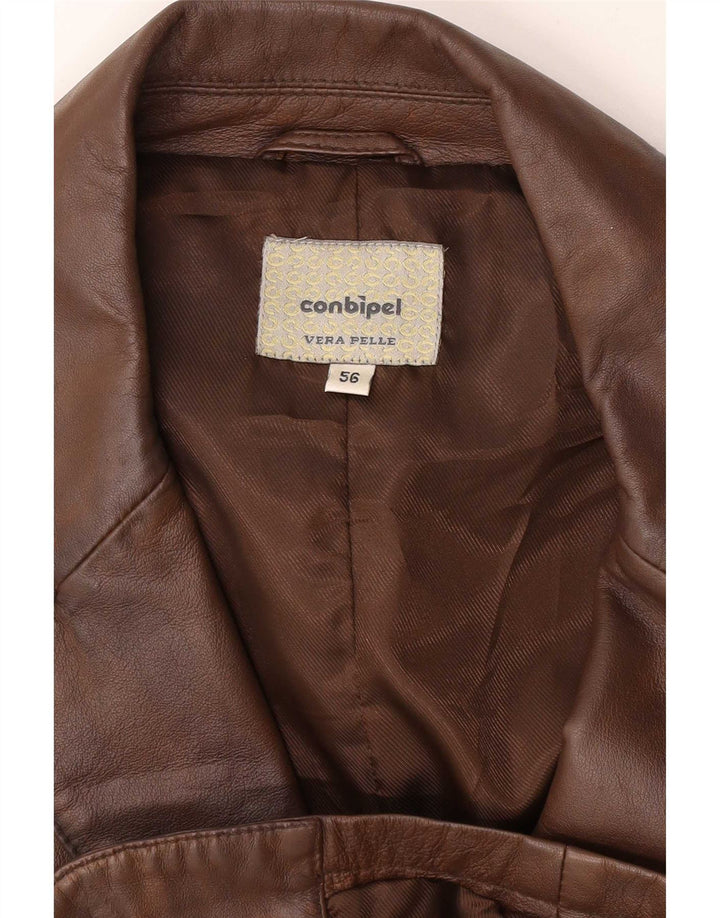 Conbipel Herren 3-Knopf-Lederblazer IT 56 2XL Braun