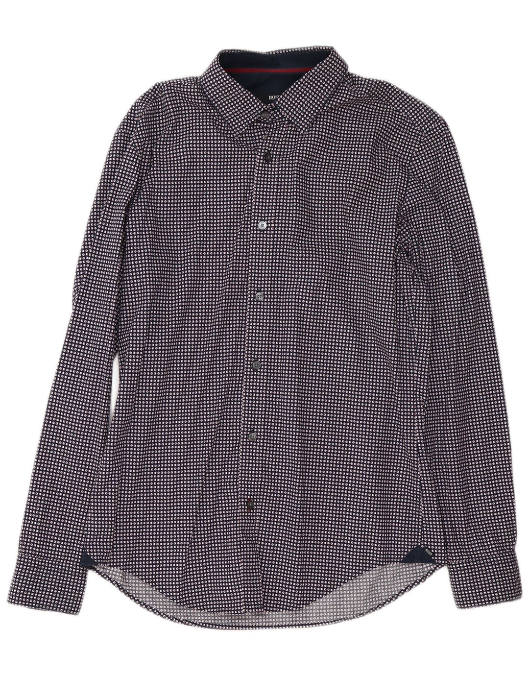 Hugo Boss Herren-Slim-Fit-Hemd aus mittelblauer, gepunkteter Baumwolle