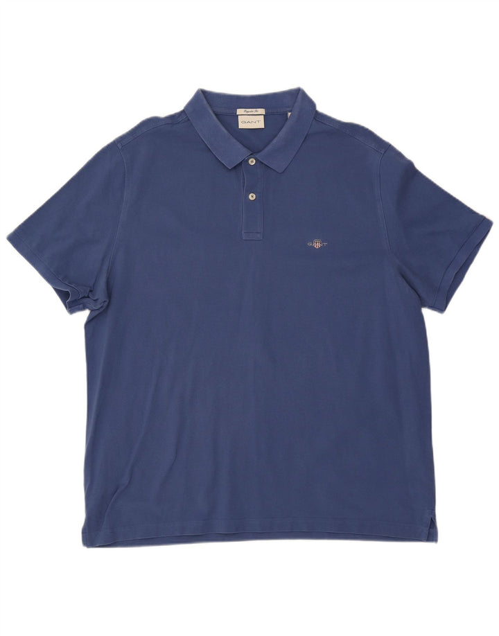 Gant Herren-Poloshirt mit normaler Passform, 2XL, Blau