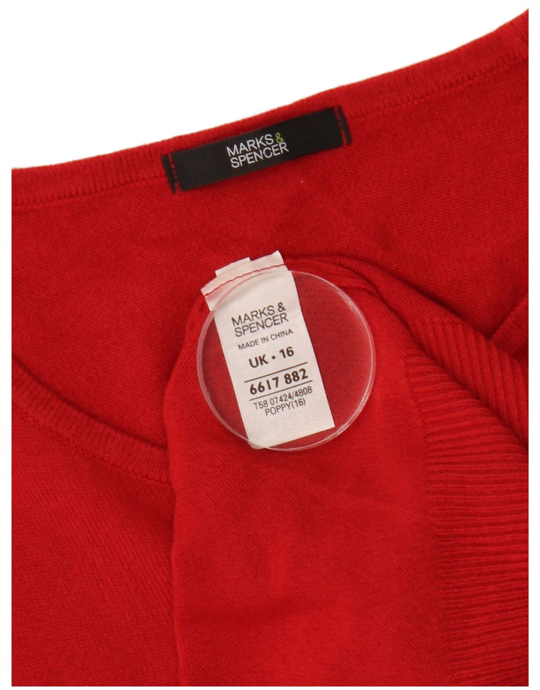 Marks & Spencer Damen-Pullover mit Rundhalsausschnitt, UK 16, Größe L, Rot