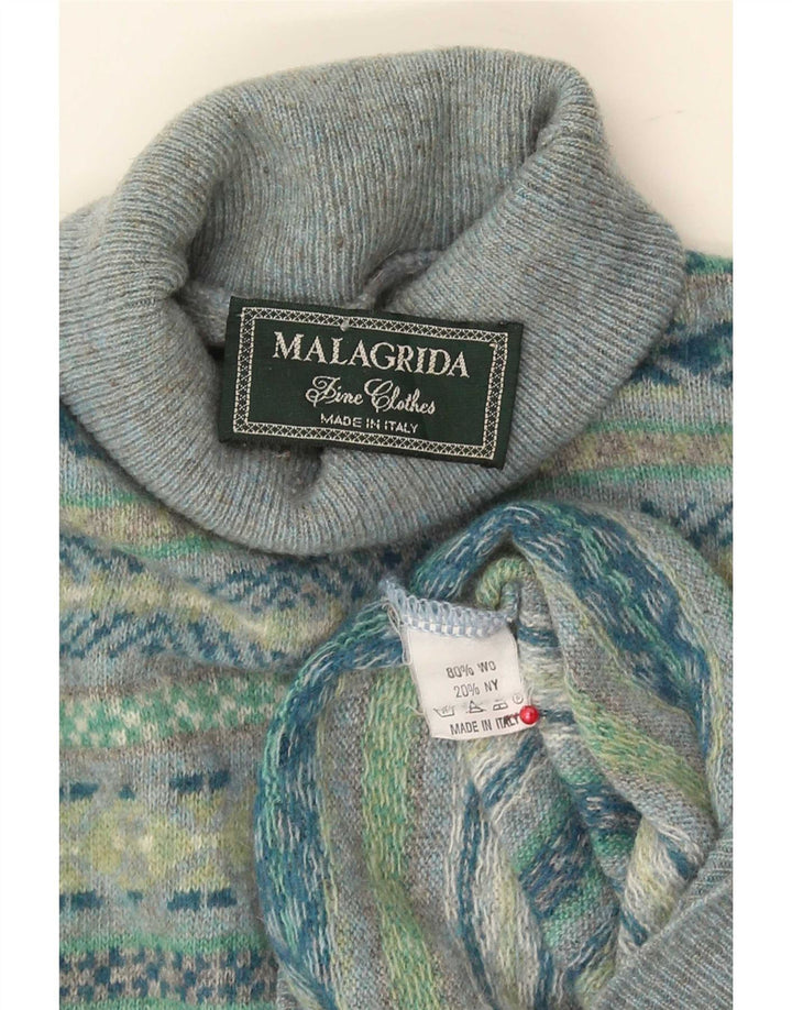 Malagrida Rollkragenpullover für Herren, mittelgroß, mehrfarbig, Fair-Isle-Wolle