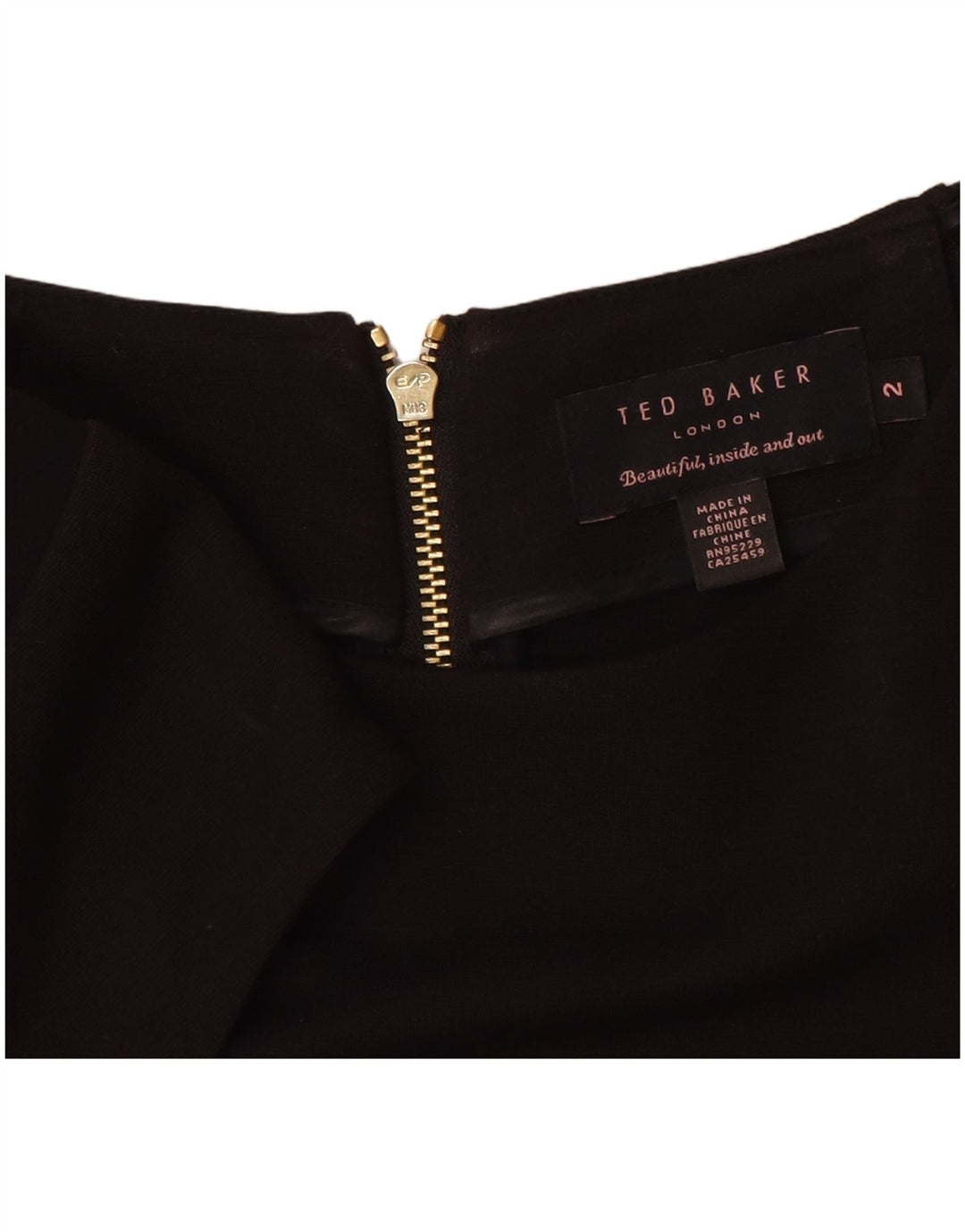 Ted Baker Damen-Etuikleid, Größe 2, S, schwarze Farbblock-Viskose