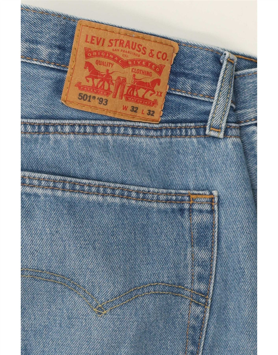 Levi's Herren 501 Straight Jeans W32 L32 Blau Baumwolle 90er Jahre