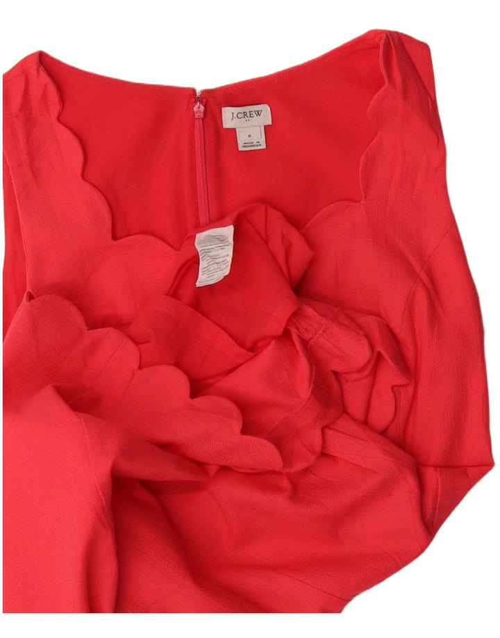 J. CREW Damen Ärmelloses A-Linien-Kleid US 6 Mittelrosa Baumwolle