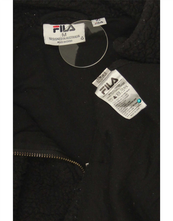 Fila Damen-Fleecepullover mit Reißverschluss am Hals, UK 14, mittelschwarz, Polyester