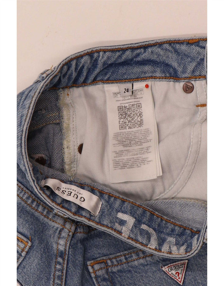 Guess Damen Slim Jeans W24 L28 Blaue Baumwolle