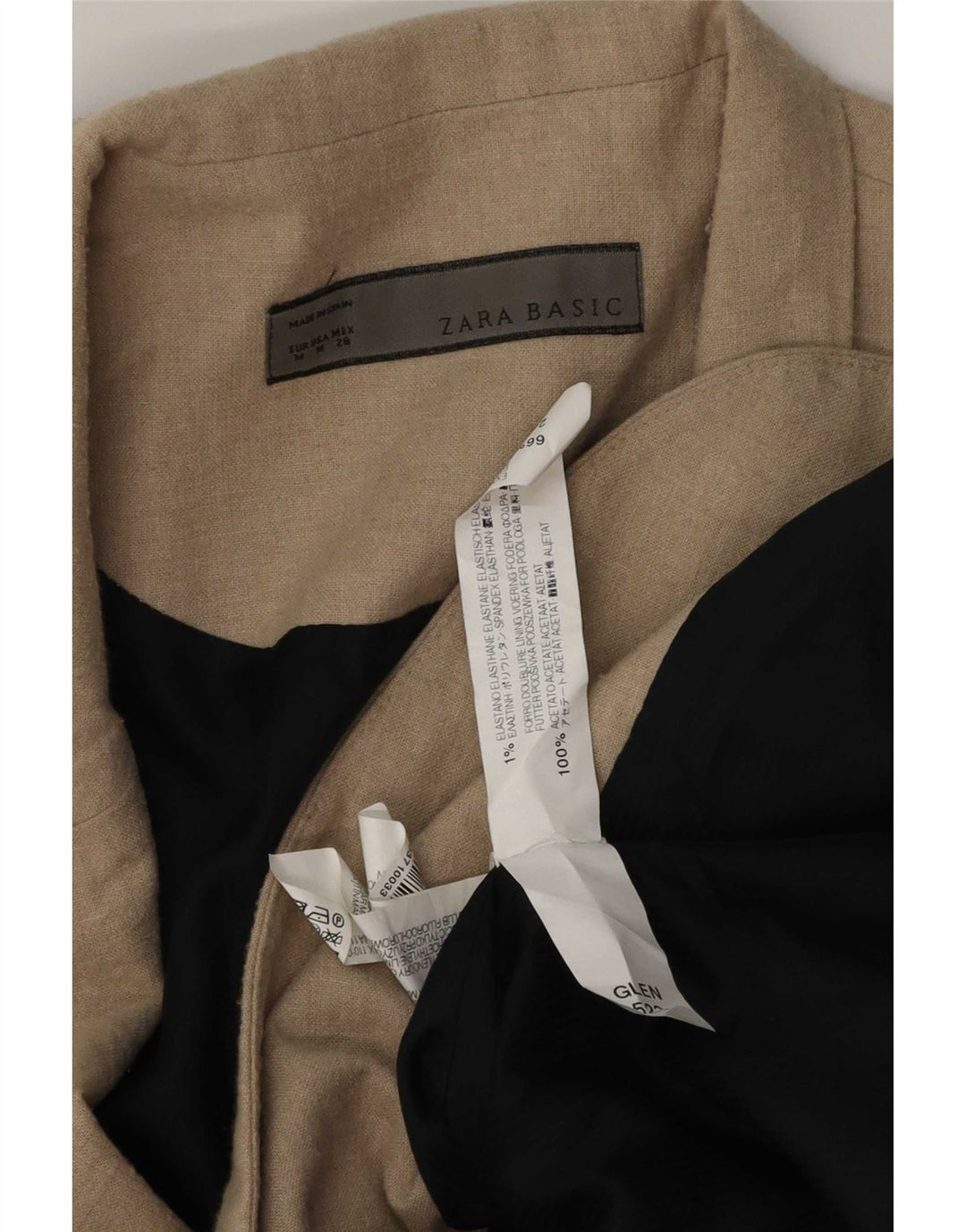 Zara Damen 1-Knopf-Blazerjacke UK 12 Mittelbeige