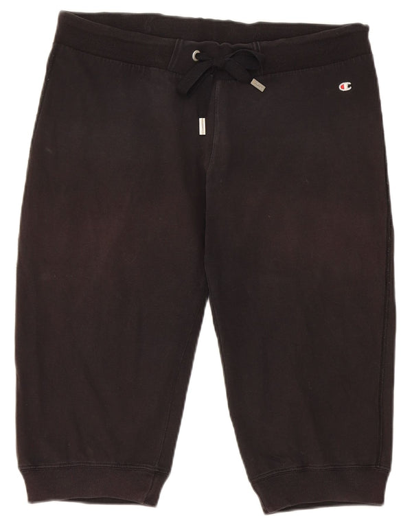 Champion Damen Bermuda Sport Shorts UK 14 Mittelschwarze Baumwolle