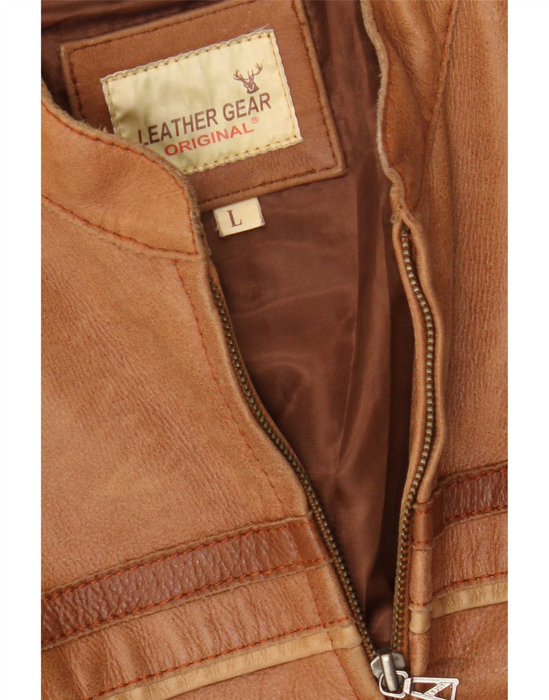 Vintage Herren Leder Racer Jacke UK 40 Large Braun