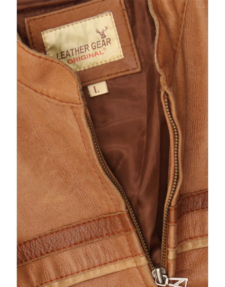 Vintage Herren Leder Racer Jacke UK 40 Large Braun