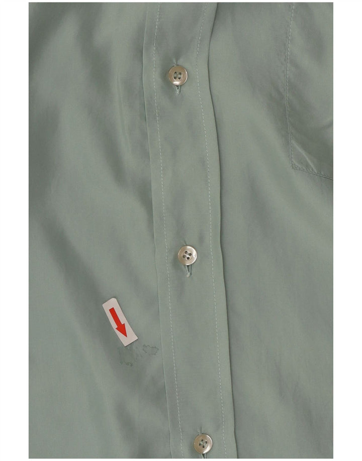 BARONI Herren Kurzarmhemd IT 50 Mittelgrüne Seide