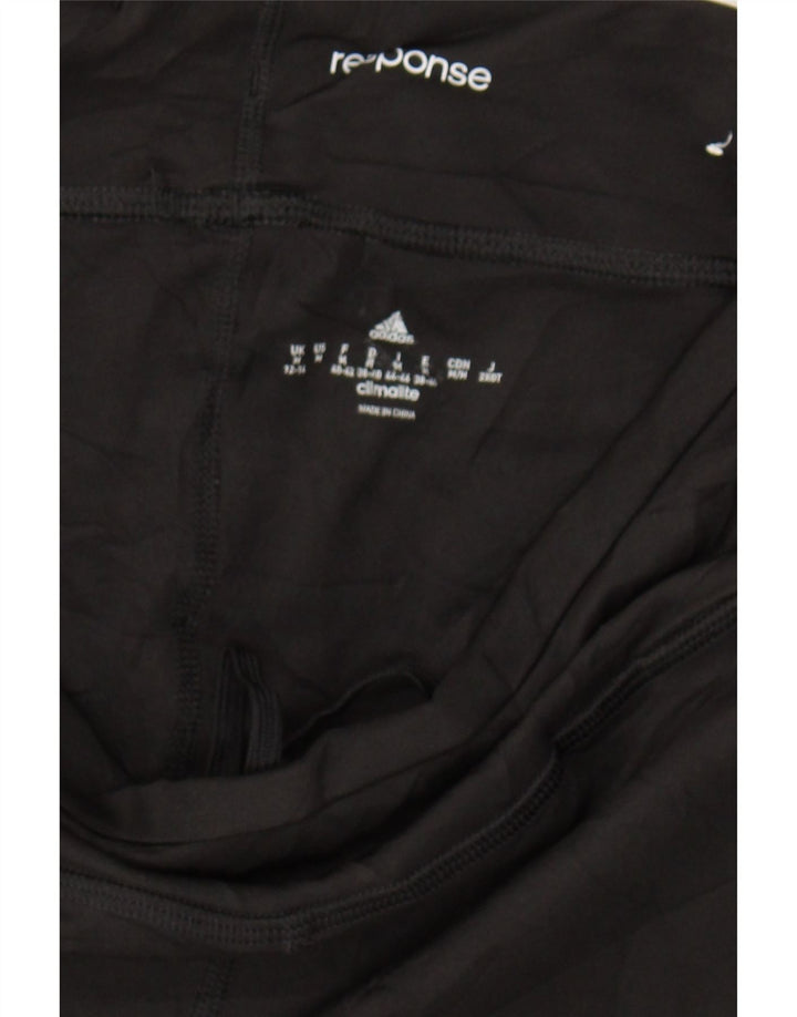 ADIDAS Womens Climalite Capri Leggings UK 12/14 Medium Black Polyester Vintage Adidas and Second-Hand Adidas from Messina Hembry 