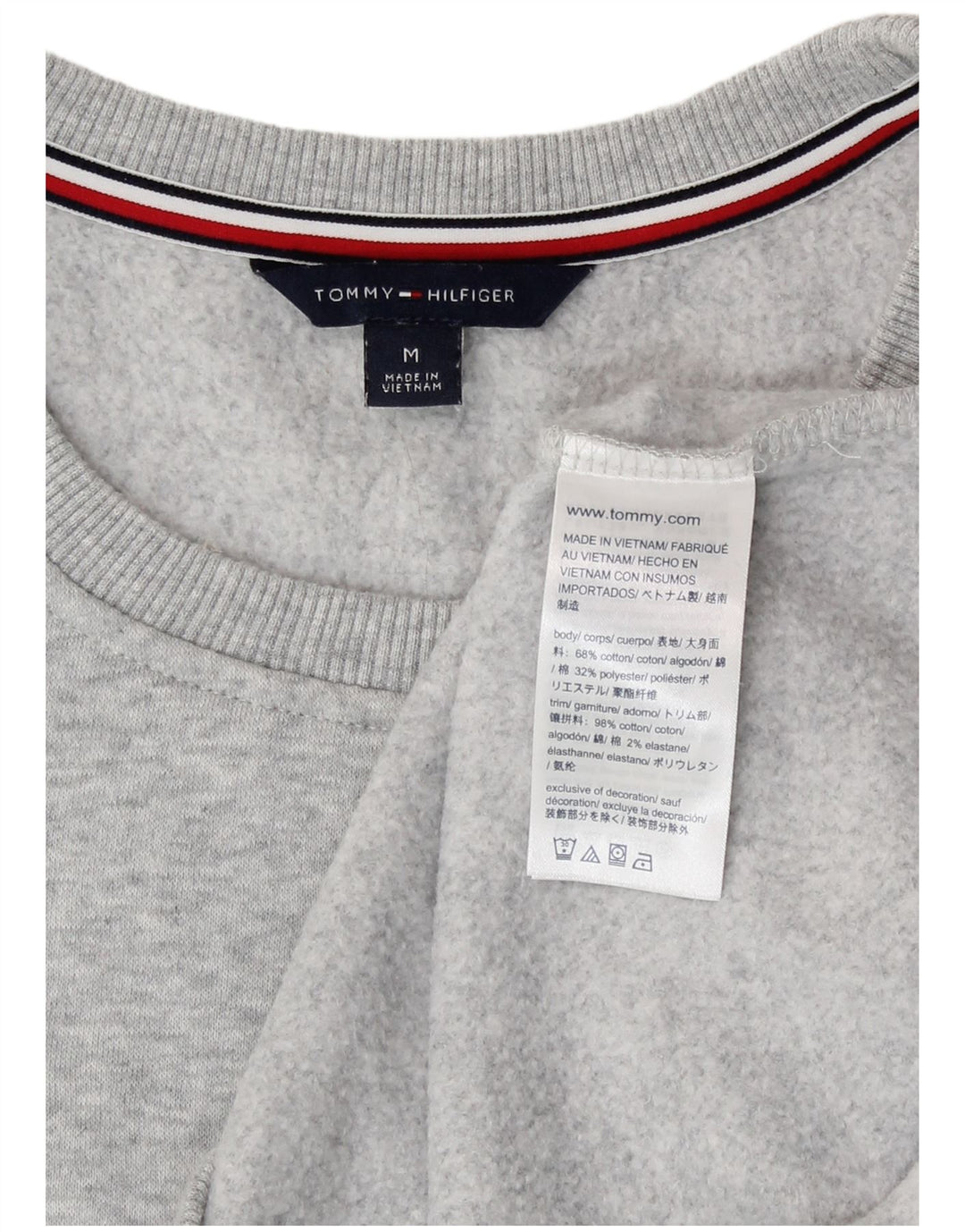 Tommy Hilfiger Damen Grafik-Sweatshirtpullover UK 14 Mittelgrau meliert