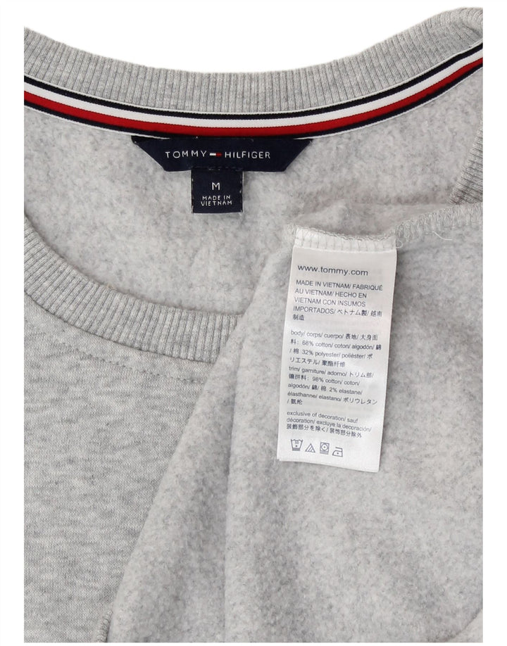 Tommy Hilfiger Damen Grafik-Sweatshirtpullover UK 14 Mittelgrau meliert