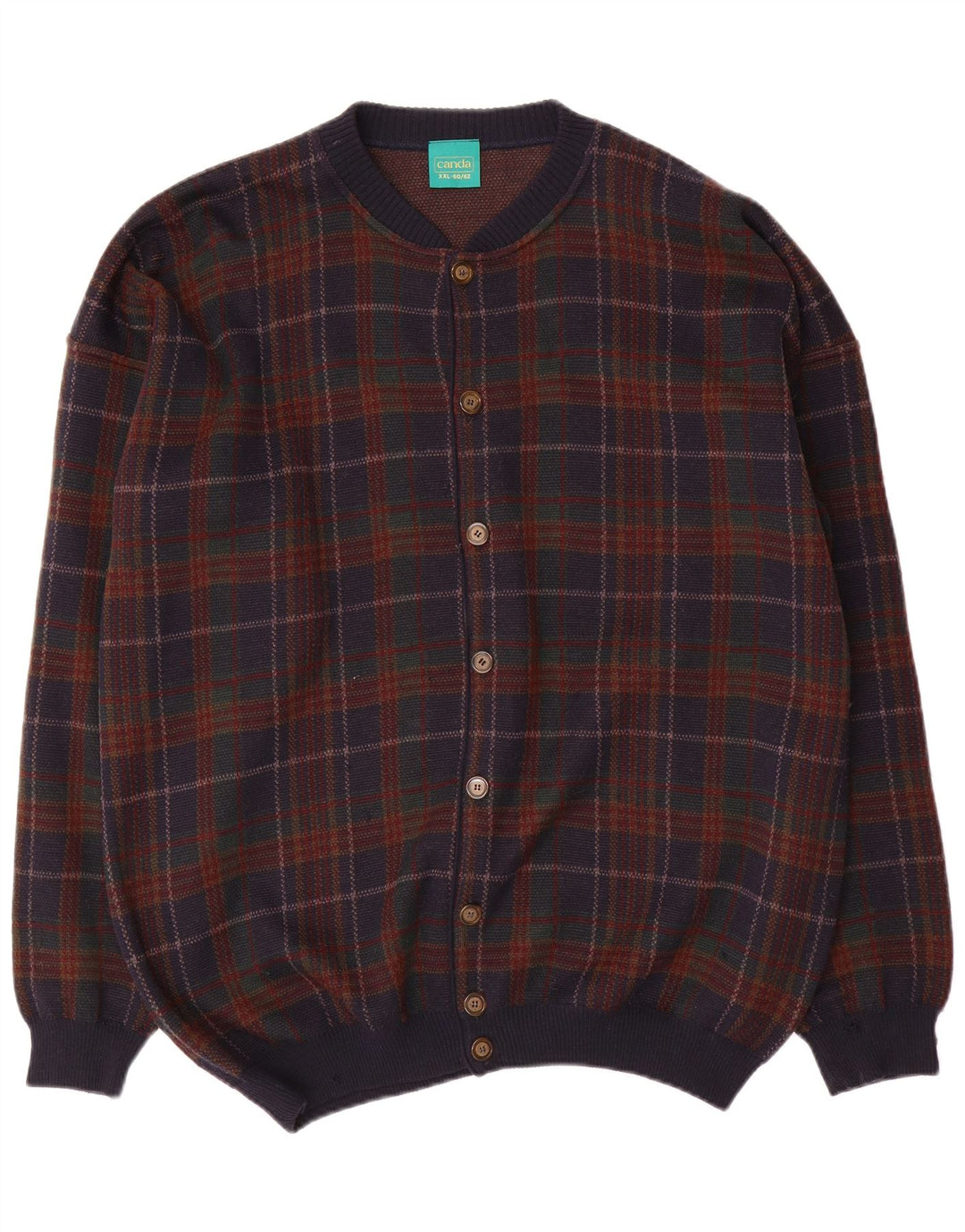 Canda Herren-Strickjacke, 2XL, mehrfarbig, kariert, Acryl