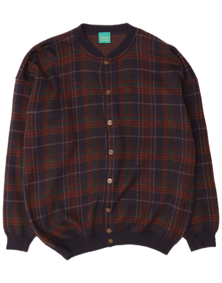 Canda Herren-Strickjacke, 2XL, mehrfarbig, kariert, Acryl