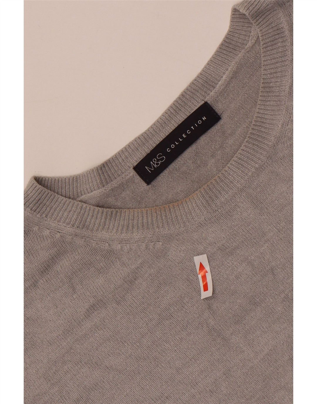 Marks & Spencer Damen-Pullover mit Rundhalsausschnitt, Gr. 40, Größe L, Grau, Acryl