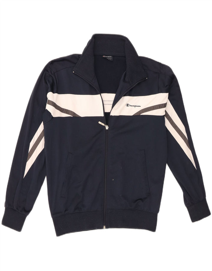 Champion Herren-Trainingsanzug-Oberteil, Jacke, Größe S, Marineblau, Farbblock-Polyester