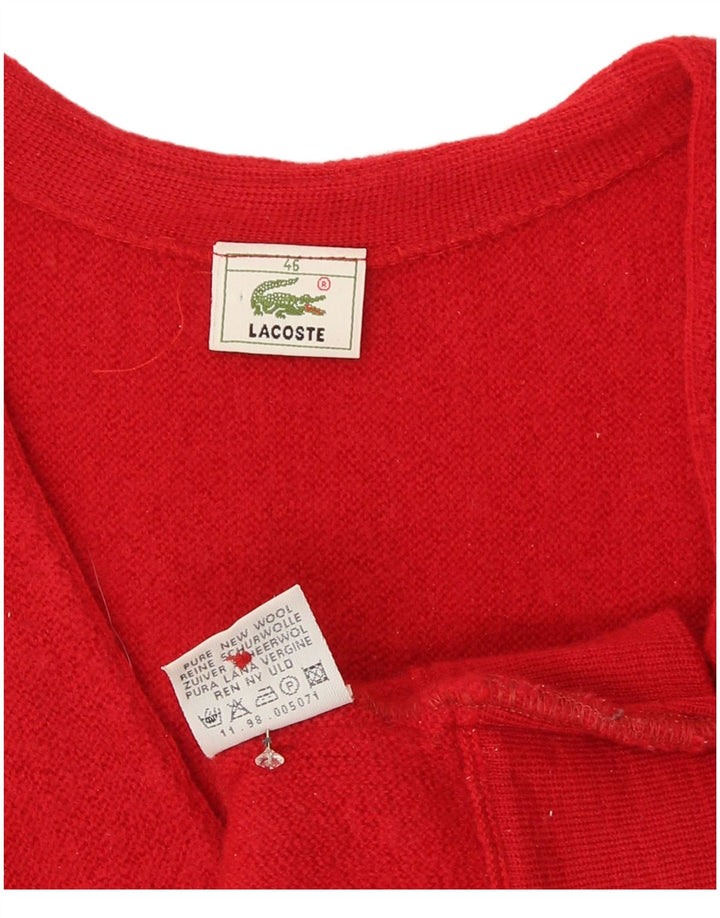 Lacoste Damen Strickjacke Pullover Größe 46 XL Rote Wolle