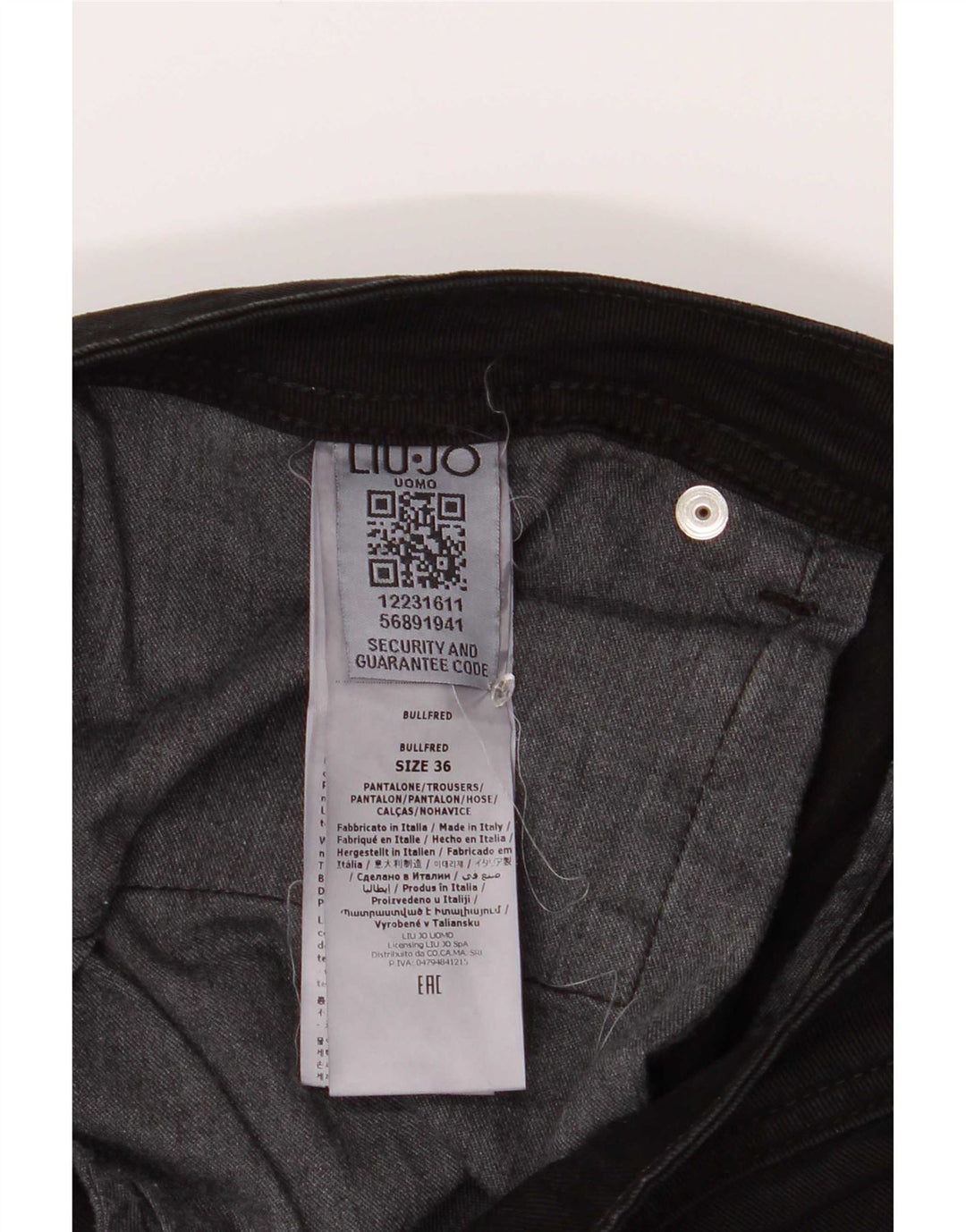 Liu Jo Herren Fred Regular Cropped Jeans W36 L29 Schwarze Baumwolle
