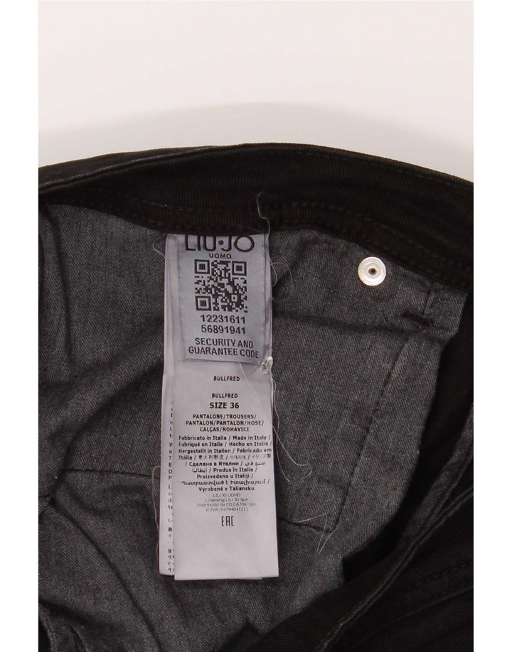 Liu Jo Herren Fred Regular Cropped Jeans W36 L29 Schwarze Baumwolle