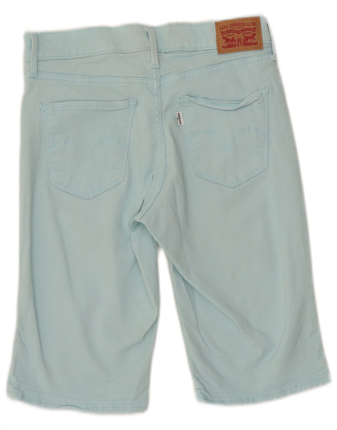 LEVI'S Damen Jeansshorts W27 Small Türkis Baumwolle