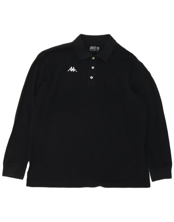 Kappa Herren Langarm-Poloshirt 3XL Schwarz Baumwolle