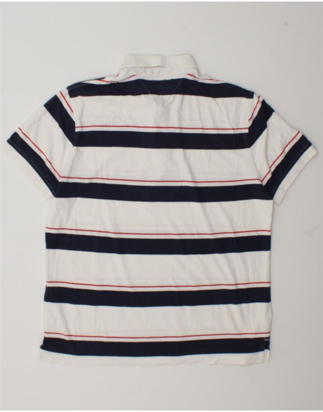 Tommy Hilfiger Herren-Poloshirt mit individueller Passform, groß, weiß gestreift