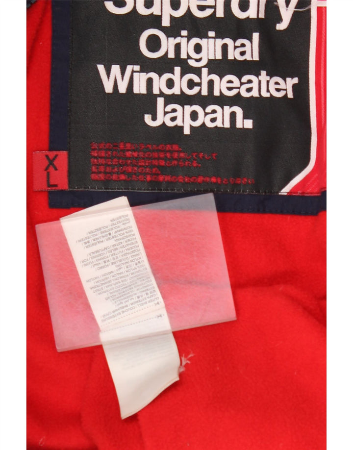 SUPERDRY Herren Windcheater Kapuzen-Windjacke UK 42 XL Marineblau