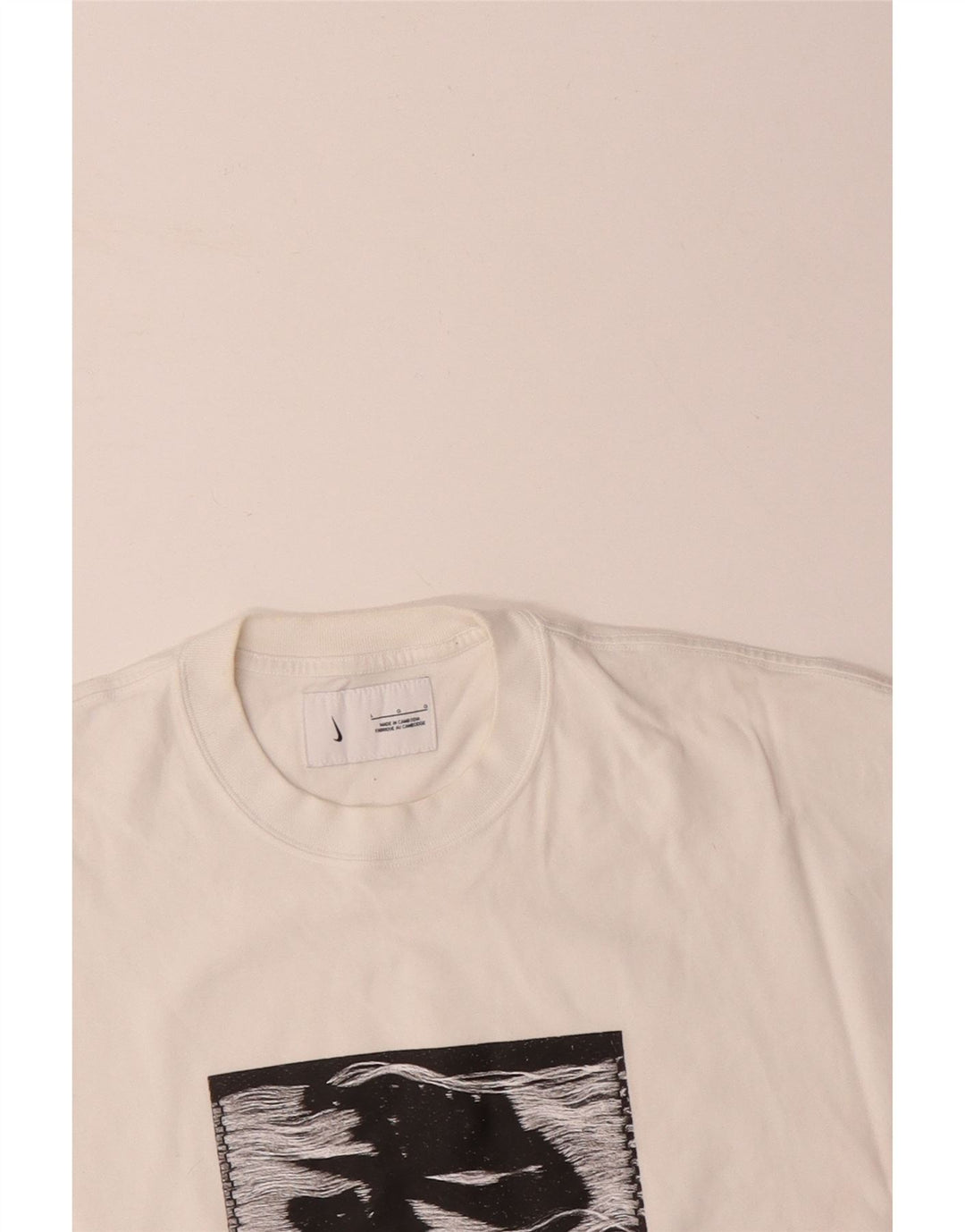 NIKE Herren-T-Shirt mit Grafik, Größe L, aus weißer Baumwolle