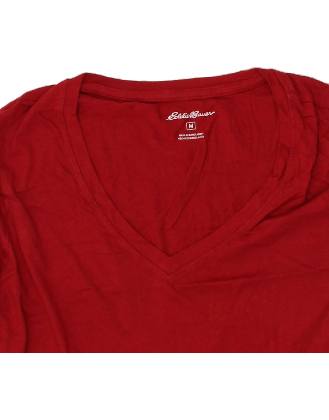 EDDIE BAUER Womens T-Shirt Top UK 12 Medium Red Cotton Vintage Eddie Bauer and Second-Hand Eddie Bauer from Messina Hembry 