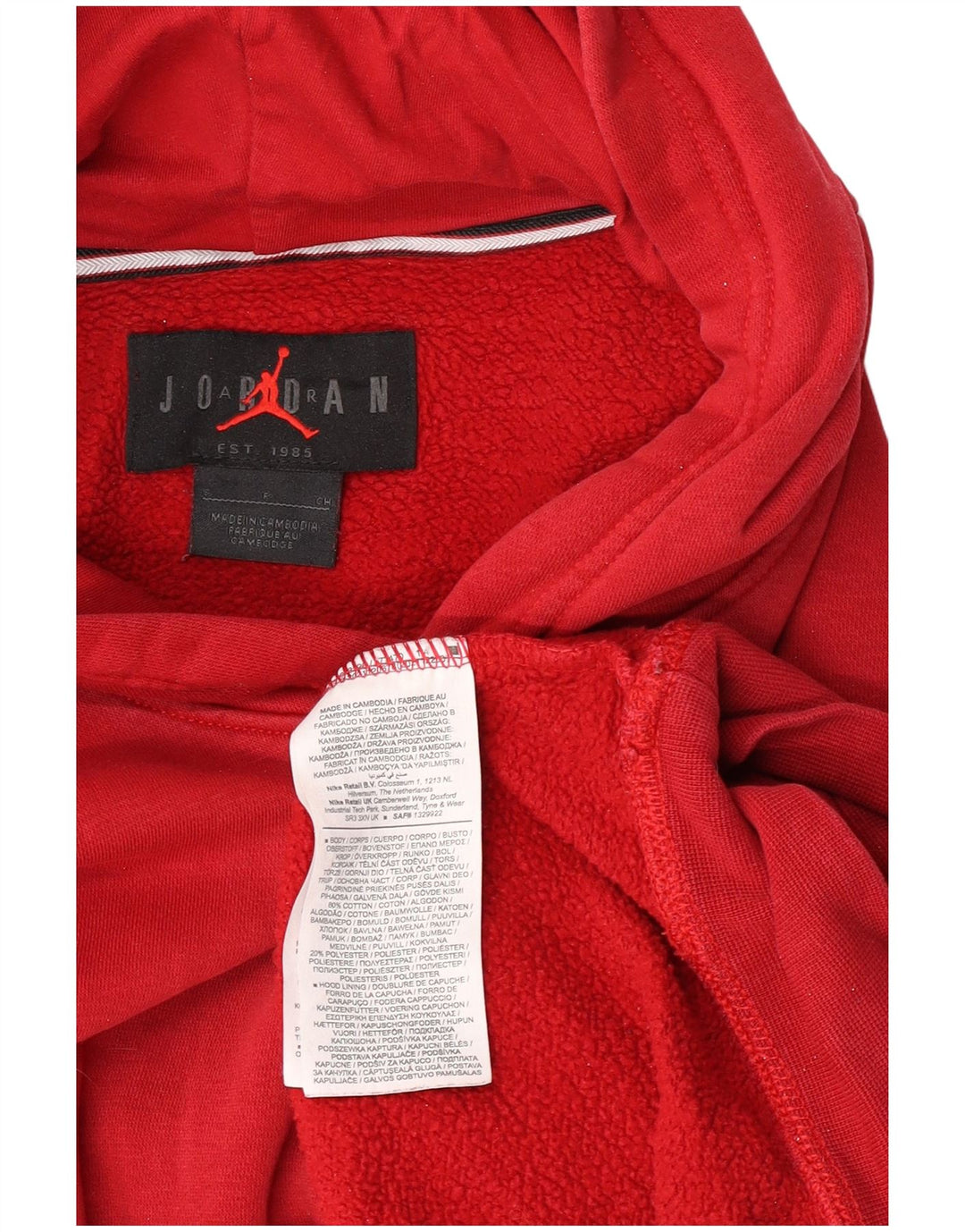Jordan Herren Kapuzenpullover, Größe S, rot, Baumwolle