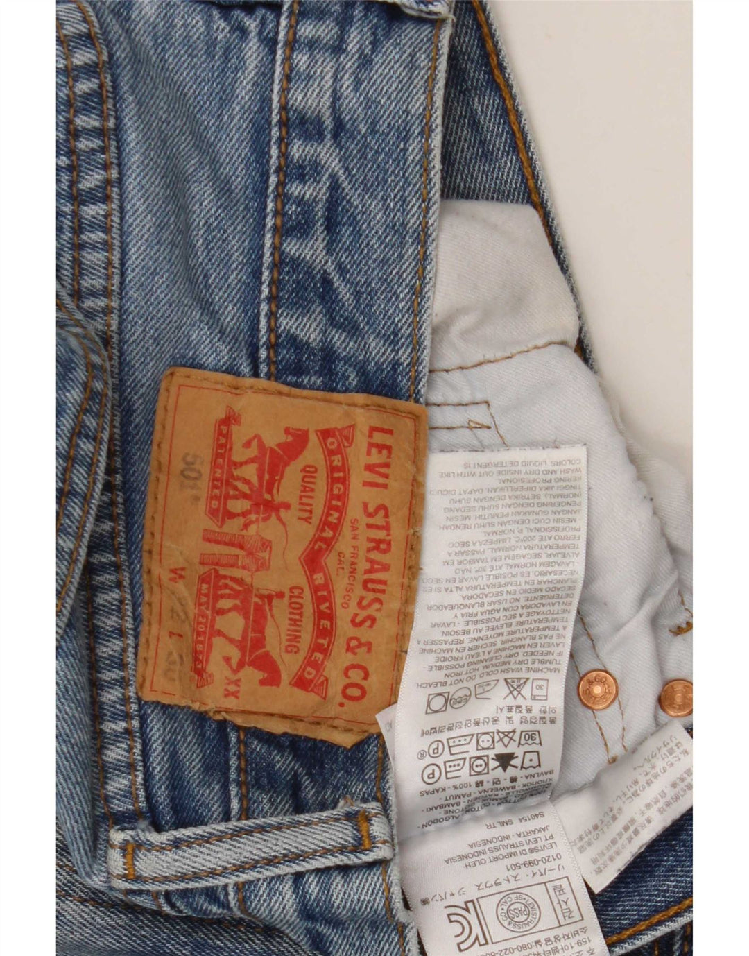 Levi's Herren 501 Straight Jeans W32 L30 Blaue Baumwolle