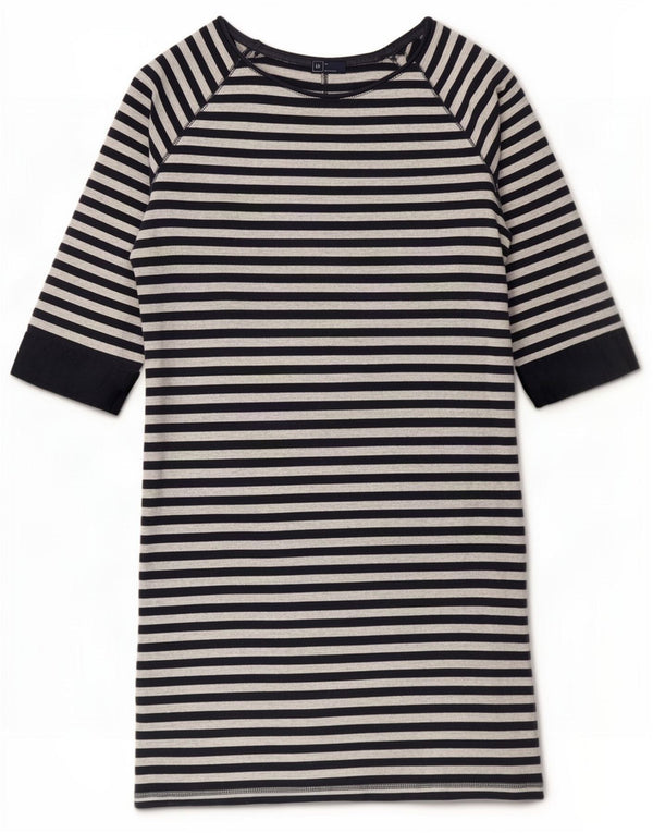 Gap Damen T-Shirt-Kleid mit 3/4-Ärmeln, UK 18, XL, Marineblau, gestreift, Baumwolle