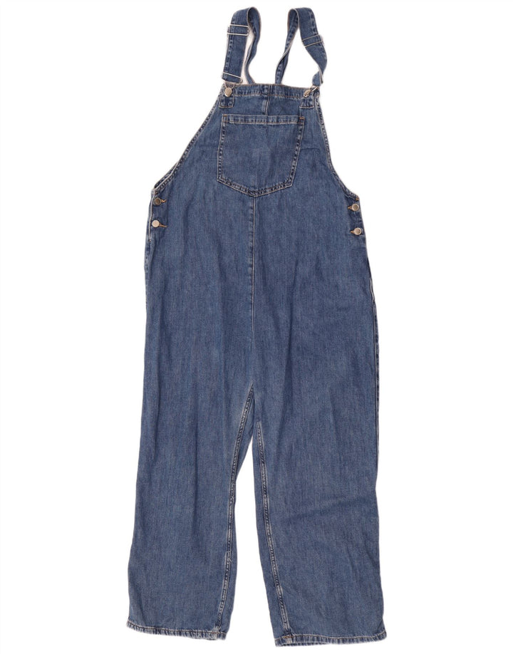 Zara Damen-Latzhose, Jeans, Größe L, W30, L25, Blau, Baumwolle
