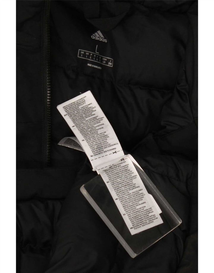 Adidas Herren Kapuzenmantel, gepolstert, UK 40, Größe L, Schwarz, Polyester