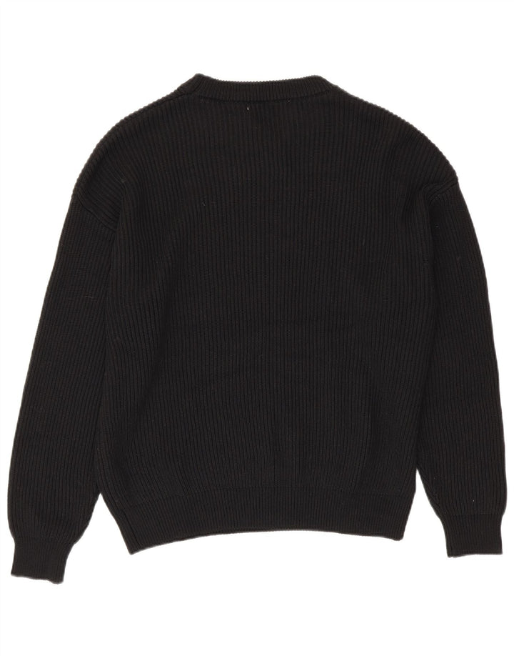 Zara Herren-Pullover mit Rundhalsausschnitt, Mittelschwarzes Polyester