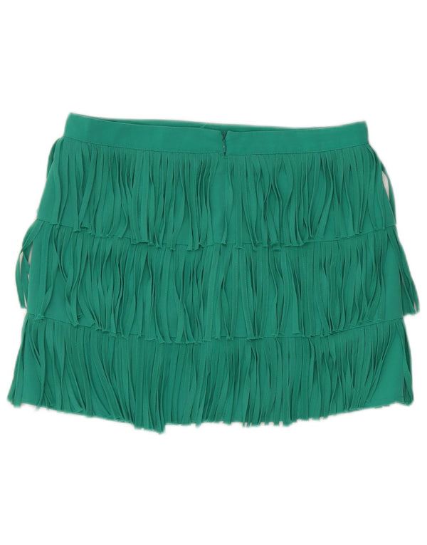 Zara Damen Minirock Medium W28 Grün Polyester