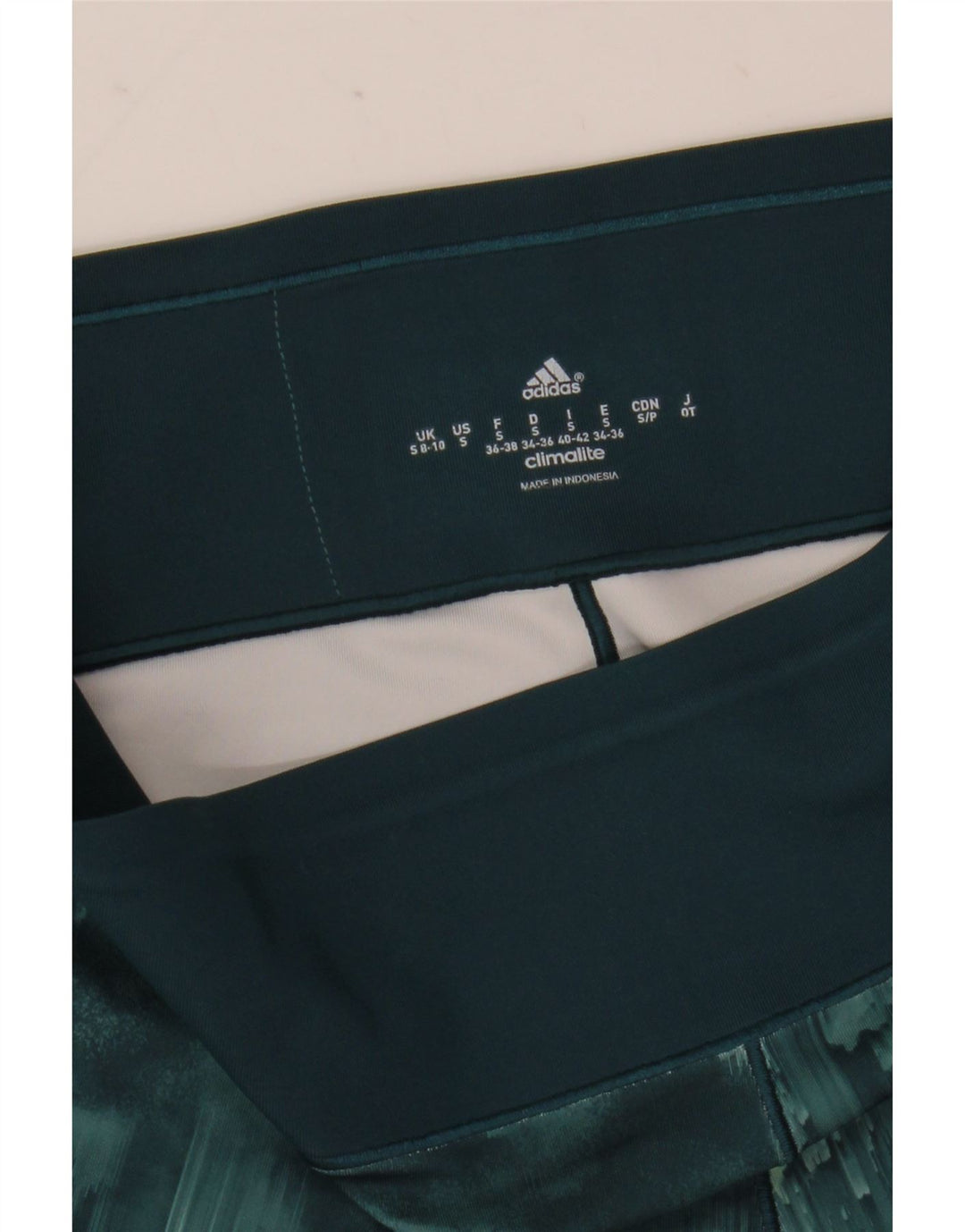 Adidas Damen Climalite Leggings UK 8/10 Small Green Tie Dye