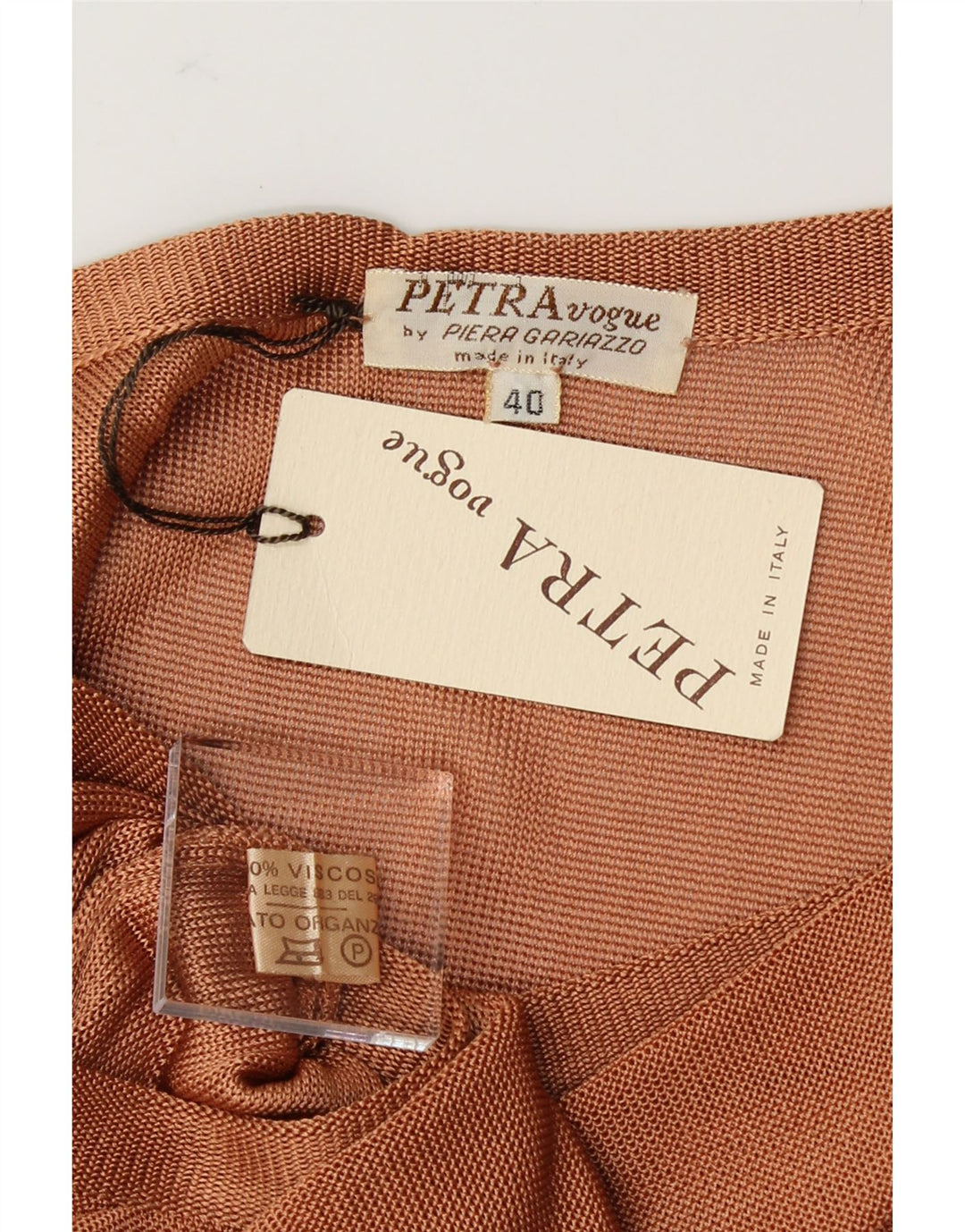 VINTAGE Womens Sleeveless See Through Top IT 40 Small Brown Viscose Vintage Vintage and Second-Hand Vintage from Messina Hembry 