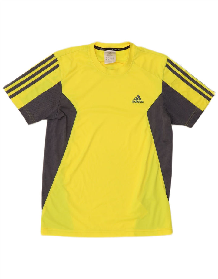 Adidas Herren Clima 365 T-Shirt Top Small Gelb Colourblock Polyester