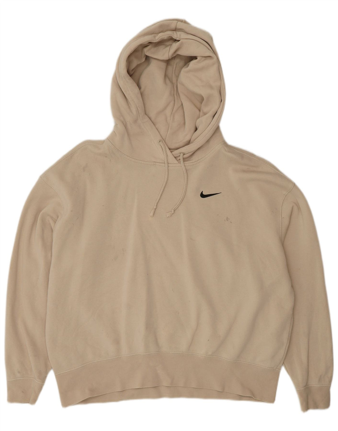 Nike Damen-Pullover mit übergroßem Kapuzenpullover, UK 14, mittelbeige Baumwolle