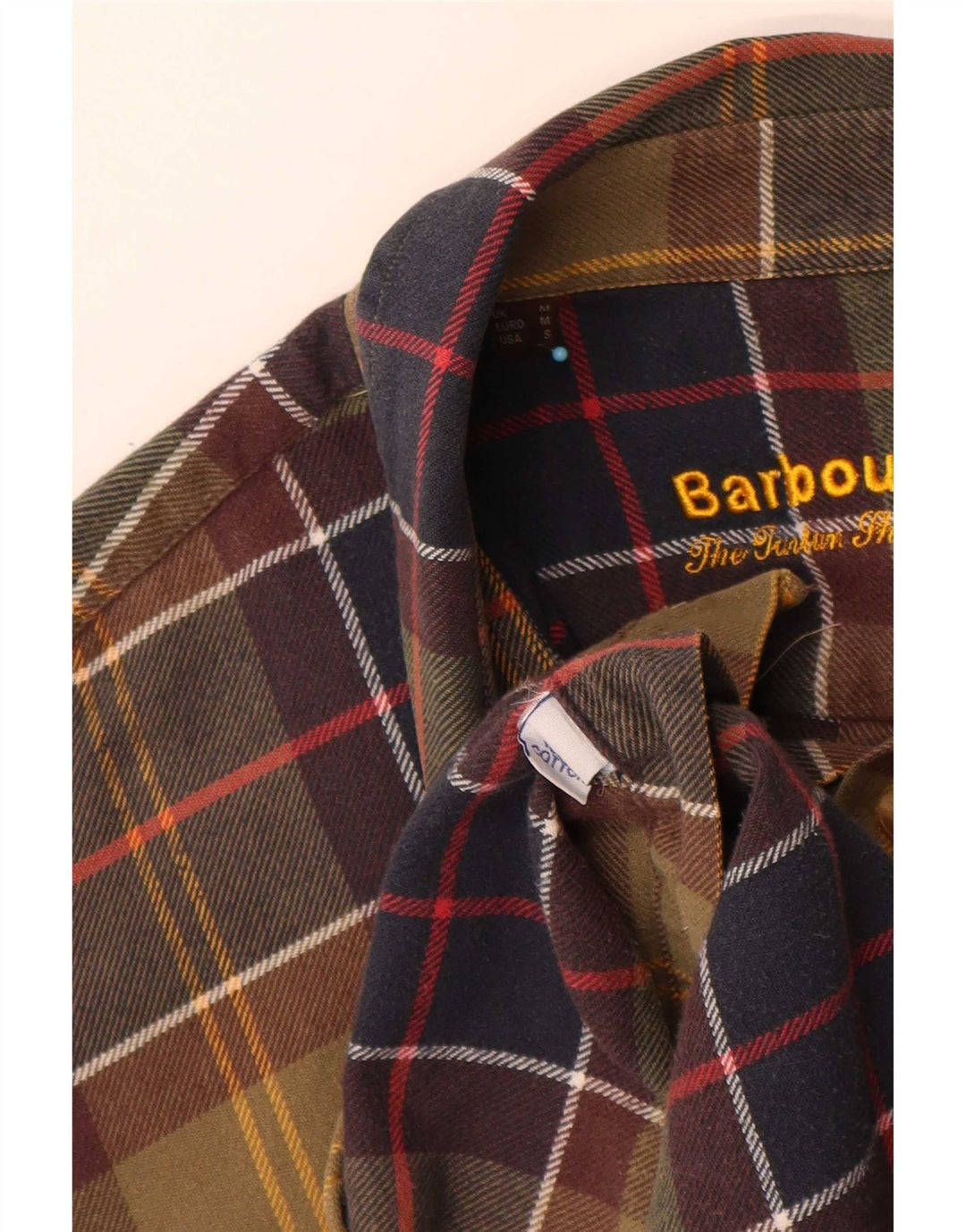 Barbour Herren-Flanellhemd mit normaler Passform, mittelgrüne karierte Baumwolle