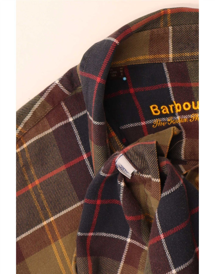 Barbour Herren-Flanellhemd mit normaler Passform, mittelgrüne karierte Baumwolle